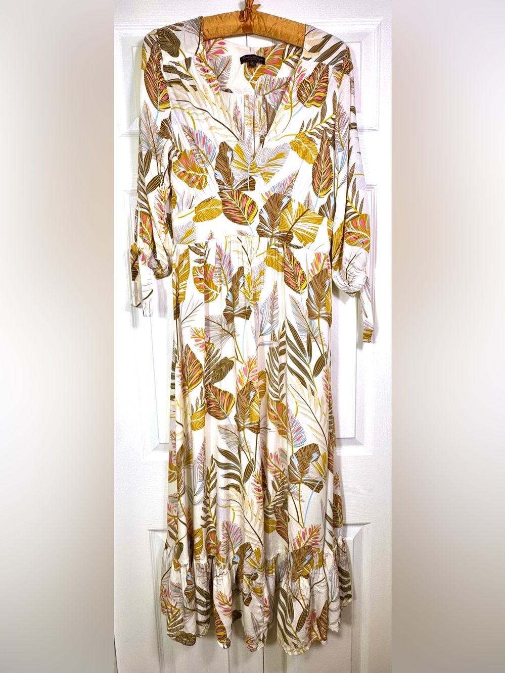 Caroline Morgan Tropical Print Midi-maxi Dress | Size Medium | EUC